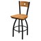 Holland Bar Stool Co 25" Swivel Counter Stool, Black Wrinkle, Med Back, Med Maple Seat 83025BWMedMplBMedMpl - alternate 1